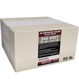 #240 Aluminum Oxide - 50 LBS - Ultra Fine Premium Long-Lasting Sand Blasting Media, High Abrasive Force Sand Blaster Sand for Metal, Glass, Stone or Wood, Sandblasters, Blasting Cabinet, Blasting Guns