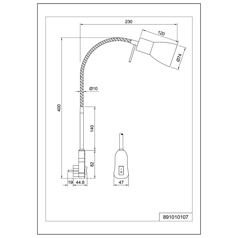 lightling Levin LED Socket Light, Plug Spot, Plug Light, Reading
