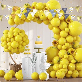 Pastel Balloons Different Sizes 18 12 10 5 Inches for Garland Arch, for Birthday Baby Shower Gender Reveal Wedding Party Decoration (Yellow)
