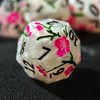 HAOMEJA Resin Flower Dice Set 7pcs/ Sharp Edged Polyhedral Dice/Apply