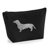 Dachshund Make Up Bag, Black Canvas Cosmetic Bag, Dachshund Lover
