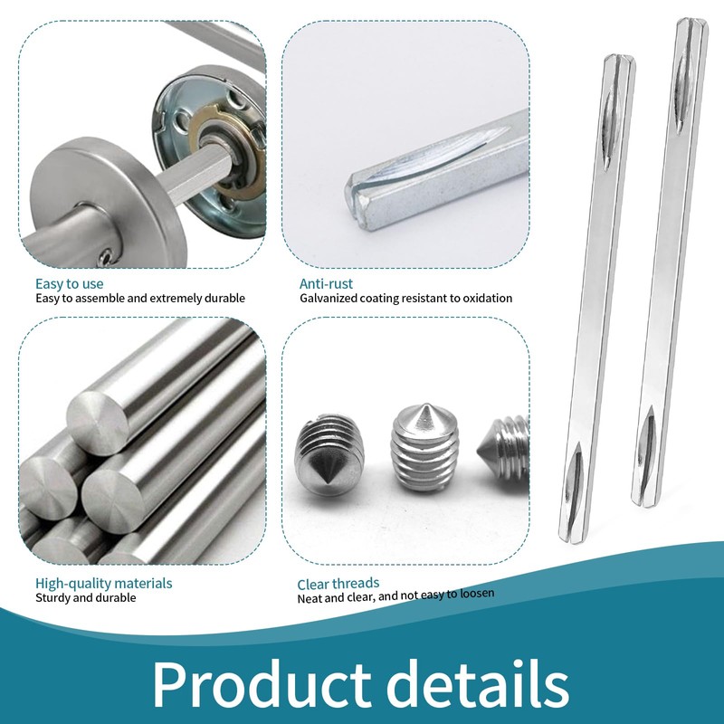 DHSWNNG Square spindle 8 mm x 150 mm, handle pin