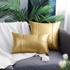 BRAWARM Gold Leather Throw Pillow Covers 20 X 20 Inches