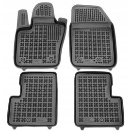 REZAW-PLAST Rubber Car Mats Compatible with Fiat 500 2012-2019 Custom Fit Floor Mats All Weather Floor Liners Odorless Molded Anti Slip Car Accessories Set Black