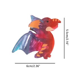 Novelty Dinosaur Claw Clip,Funny PVC Claw Clip for Women,Fashion Hair Clip,Red