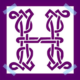 Celtic Initial H Stencil for Painting, Reusable Plastic, 8x8 Inches, Perfect for Crafts and Home Decor