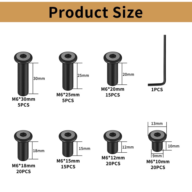 100 Pcs M6 Nuts, Hex Socket Screw Rivet Insert Nuts,
