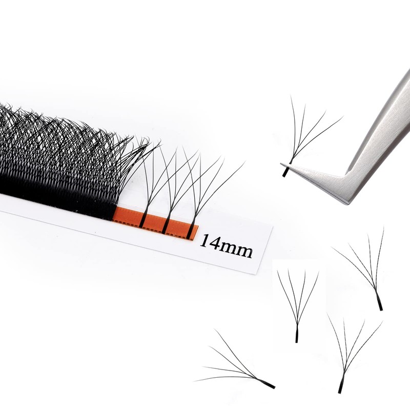 Gemerry Fadlash 0.07D-MIX8 - 14 mm Volume Eyelashes, 4D Pre-Fanned