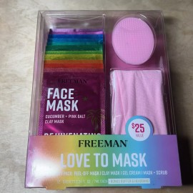 Freeman Facial Love To Mask Gift Set 12 Assorted Face Masks + Buffer & Headband