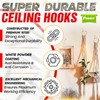 [UPGRADED] 2Pcs 200LBS Rotatable Ceiling Hooks with 4 Screw Points