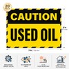 Anobell Caution Used Oil Labels - 20 Pack 7"x5" Adhesive