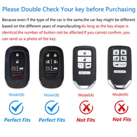 Ocezbiis for Honda Key Fob Cover,Keychain,Zinc Alloy Protection Car Key Shell Case Compatible with Honda Smart Remote Keyless Entry Keyshell Accessories(for Honda Style B Multicolour)