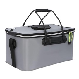 YAOYAOLING Portable Foldable Fishing Bucket,Fishing Bucke,Foldable Fish Bucket,baby blue/grey (grey)