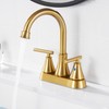 Bathroom Sink Faucet 4 Inch 2 Handle Centerset Brushed Gold