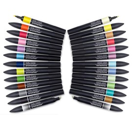 Bundle Buy - Letraset Promarker 12 Pen Set One & Promarker 12 Pen Set Two - Plus 1 Blender Pen in Each Set (Total 26 Pens)