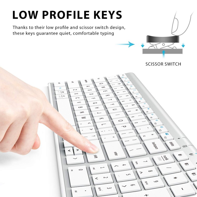 iClever BK10 Bluetooth Keyboard, Universal Bluetooth 5.1 Wireless Keyboard with
