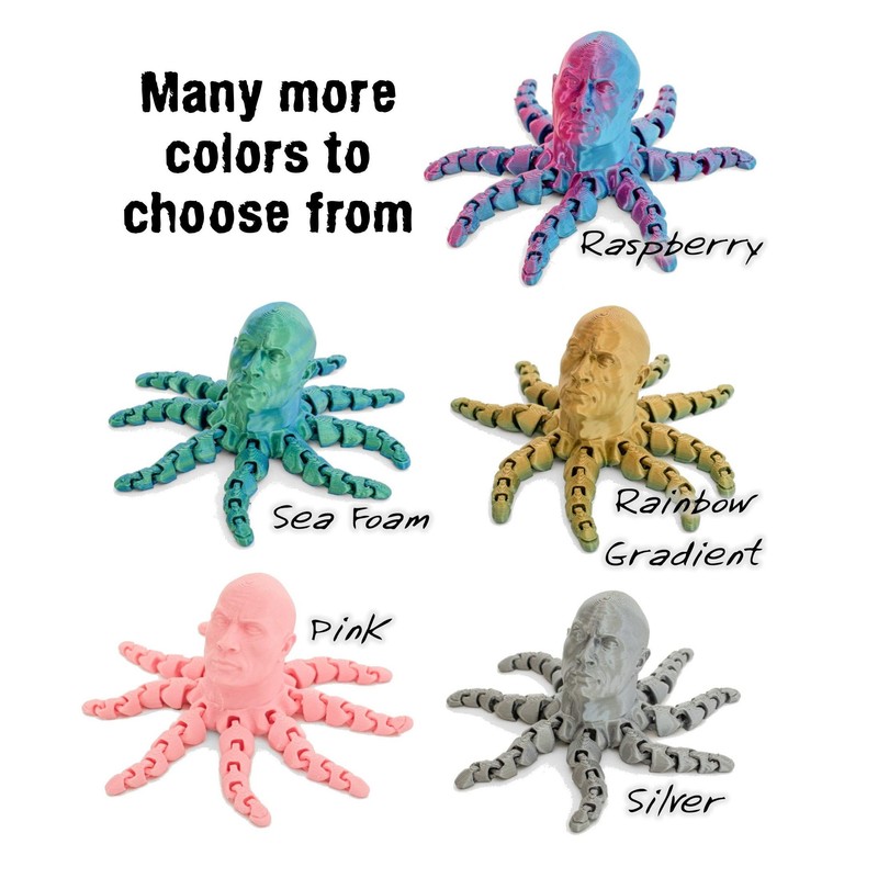 The Rocktopus Flexible Articulating 3D Printed Companion - Rock Dwayne