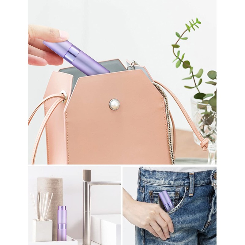 LISAPACK 8ML Atomizer Perfume Spray Bottle for Travel, Empty Refillable