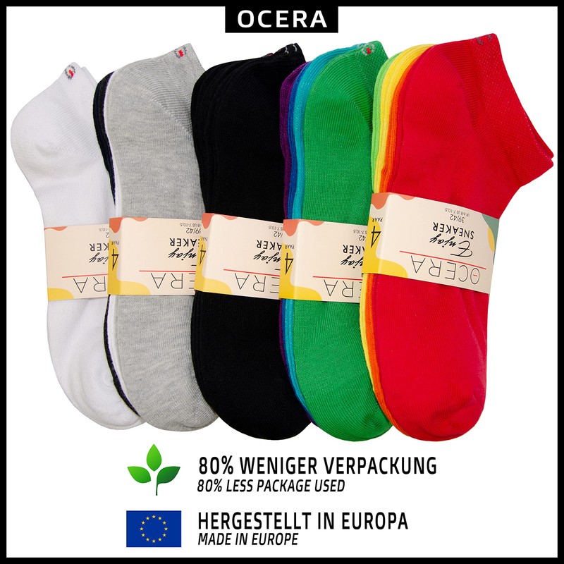 OCERA Women's Trainer Socks, 8 or 16 Pairs, Comfortable Trainer