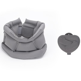 Umeinori Inflatable Neck Pillow for Airplane Travel,with Compact case,Soft Inflatable Neck Pillow for Traveling, Airplanes, Train, car, Office,Portable Neck Head Support (Grey)