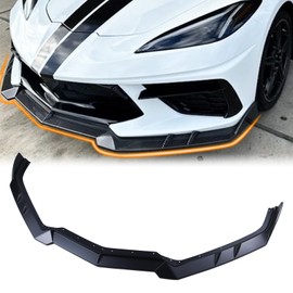 Front Bumper Lip Front Spoiler Front Wing Fit for 2020-2024 Chevy Corvette C8 Accessories (Matte Black)