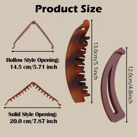 8Pcs Banana Hair Clips, BOJVESH Large Clincher Double Comb Clips for Thick Hair, Strong Ponytail Holder Clip, Non-slip Banana Clips Hair Barrettes Accessories for Women Girls Curly Straight