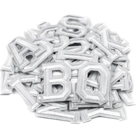 NIUBIER Iron On Letters, 52 Pcs Letter Patches with Ironed Adhesive, Decorate Iron on Letter Patches, Alphabet Embroidered Patch A-Z for T-Shirts, Jeans, Jackets, Socks, Bags, DIY Accessories etc (White)…