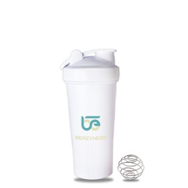 Beazyness 'beazyShaker' Fitness Shaker - 800 ml - BPA Free - Leak Proof - Premium Protein Shaker with Ball - Best for Gym, Yoga, Running and Other Sports (White)