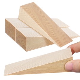 Happyyyami Set of 4 Wooden Triangular Blocks Door Wedge Multipurpose Wedges for Door and Window Installation with Smooth Surface to Protect Floors and Furniture Stable Triangular Wedges Wood Door Stoppers Multipurpose Spacers for Collision Prevention Bas