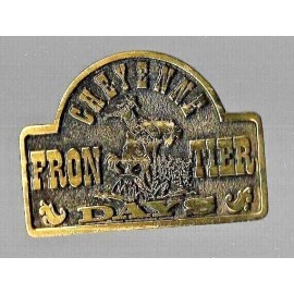Adezy  Cheyenne Frontier Days Brass Belt Buckle by Adezy of Denver  (1975, Metal)