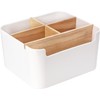 Tunejoy Multifunktionaler Schreibtisch-Organizer, Stiftehalter mit abnehmbaren Fächern, Aufbewahrungsbox aus Holz,