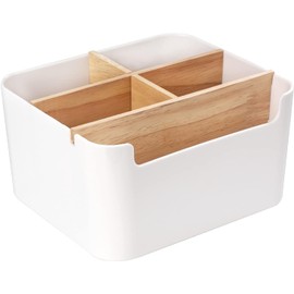 Tunejoy Multifunktionaler Schreibtisch-Organizer, Stiftehalter mit abnehmbaren Fächern, Aufbewahrungsbox aus Holz, für Zuhause, Schule