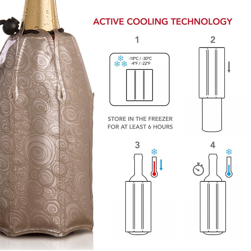 vacu vin Champagne Cooler Platinum Pattern