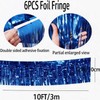 KUNYYI Blue Foil Fringe Garland 6Pcs 10 Feet Metallic Tinsel