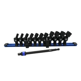 Astro Tools 78111 12pc 1/4" Square & Hex Drive Magnetic Universal 6pt Impact Socket Set for Impact Wrenches & Drivers