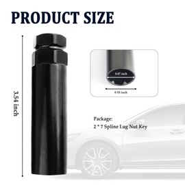 2PCS Lug Nut Socket Set,7 Spline Wheel Lock Removal Kit for Disassembling and Installing Nuts,Universal Automotive Tools Splines Socket Set Compatible 7 Splines Nuts (7 Spline-2 Pack)