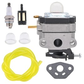 Amazeful RY253SS Carburetor for Ryobi 753-06258A RY252CS RY251PH RY254BC 2 Cycle 25cc Engine Cultivator String Trimmer Edger with Fuel Line Kit