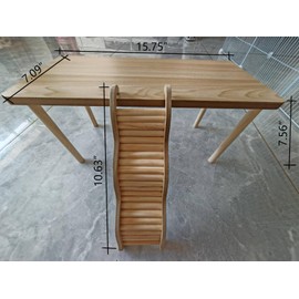 fbiisrhd Hamster Cage Platform by Wooden with Stairs, Hamster Bridge, Guinea Pig Ramp, Hamster Ladder, Gerbil Mouse Chinchilla Syrian Dwarf Hamster Cage Accessories and Decor Furniture