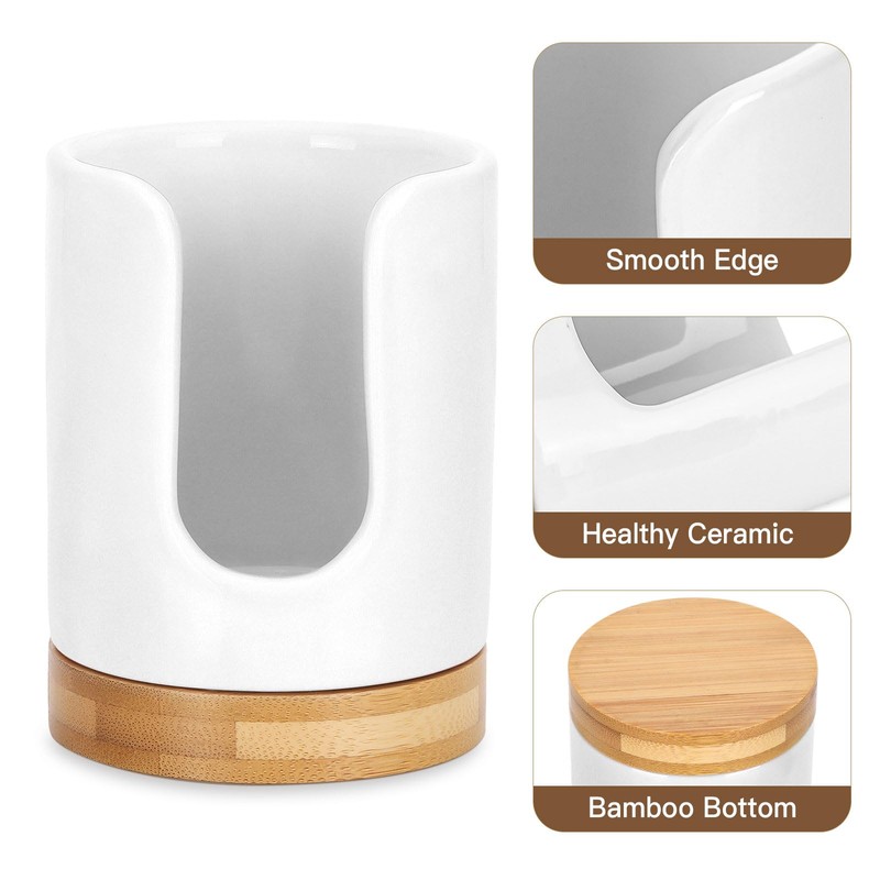 Soleebee Ceramic Bathroom Cup Dispenser, Hold 3 oz Mouthwash Cup