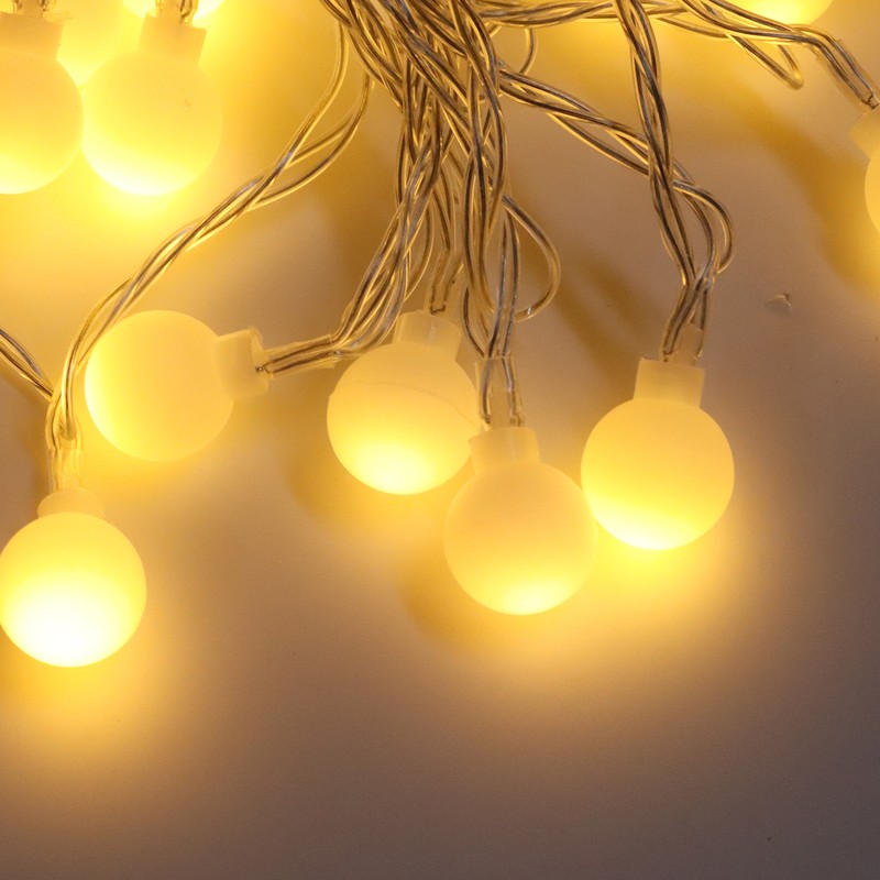 LED Ball String Lights USB Interface 8 Light Modes Warm