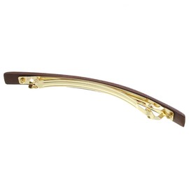 Vingtaine H7207-BR- Women's Wood Line Barrette, Simple, Natural, Thin, Casual, Stylish, Hair Accessory