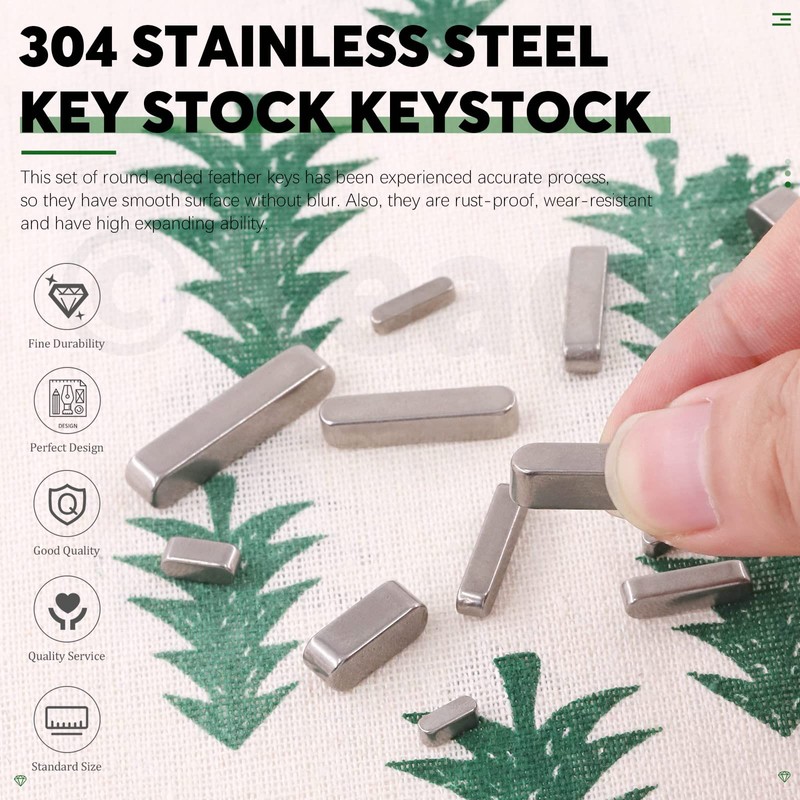 Keadic Key Stock Assortment Set, 140Pcs 304 Stainless Steel, 16