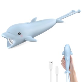 Kids Flashlight Rechargeable, Small LED Flashlights, Birthday Gifts for Boys & Girls, Flash Light, Handheld Flashlights for Children or Adults, Dolphin Flashlight for Camping, Home&Outdoor -1 Pack