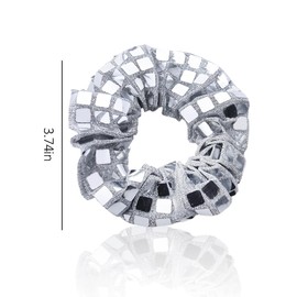 70s Disco Hair Accessories for Women Disco Sequin Hair Scrunchies for Women's Hair Ties Glitter Disco Hair Bands for Bachelorette Party Favors Hair Accessories for Women Disco Ponytail Holders 2PCS