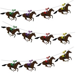 AK Giftshop Horse Racing Bunting Banner Garland Party Decorations - 12pcs / 2.5m Ribbon