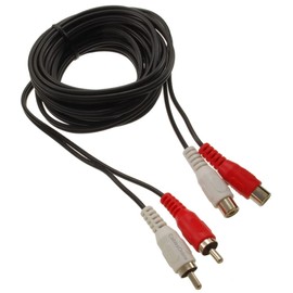 CablesOnline, 12-feet 2-RCA Male to 2-RCA Female Red/White Stereo Audio Extension Cable, AV-E412RW