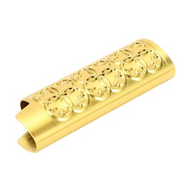 Lighter Protective Cover Vintage Style Metal Embossed Pattern Lighter Case Cover Holder for J6 (Gold)