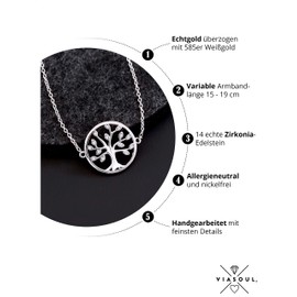 VIASOUL® Tree of Life Bracelet I Tree of Life I Bracelet for Women I Tree of Life Bracelet I 585 Gold Plated I The Original Tree of Life