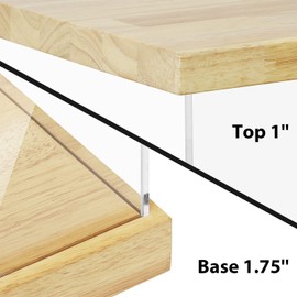 Clear Acrylic Display Case with Solid Butcherblock Base and Top for Trophy, Collectibles, Assemble Cube Display Box Stand Dust Proof Protection Showcase for Action Figures Toys - by BenchPro