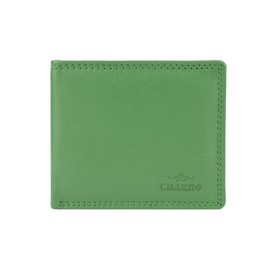 CHARRO Unisex Genuine Leather Slim Wallet with Coin Pocket Gift Box for Men and Women, Green, Casual